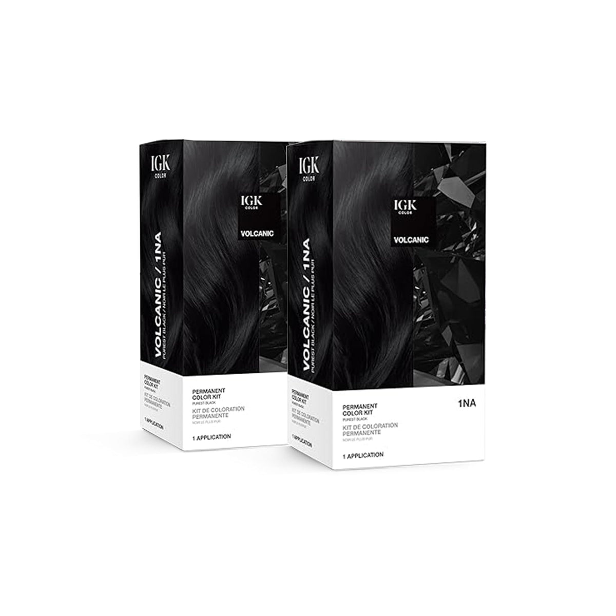 IGK Kit 1NA Volcanic : bouteille-pour, application fluide pour une couverture précise.