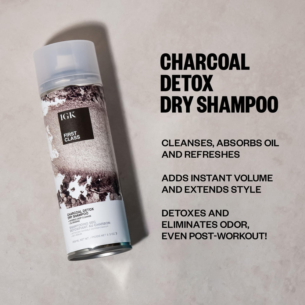 IGK Première Classe Detox Charbon — utilisation rapide pour retouches des cheveux.