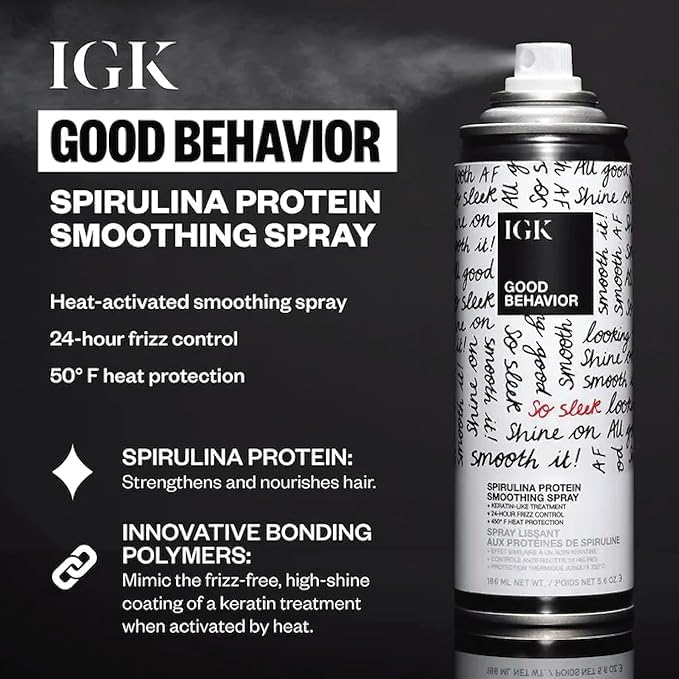 IGK Spray lissage anti-frizz actif: contrôle des frisottis