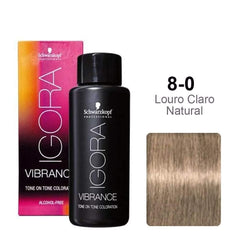 Igora Vibrance 8-0: échantillon montrant rendu naturel et lumineux.