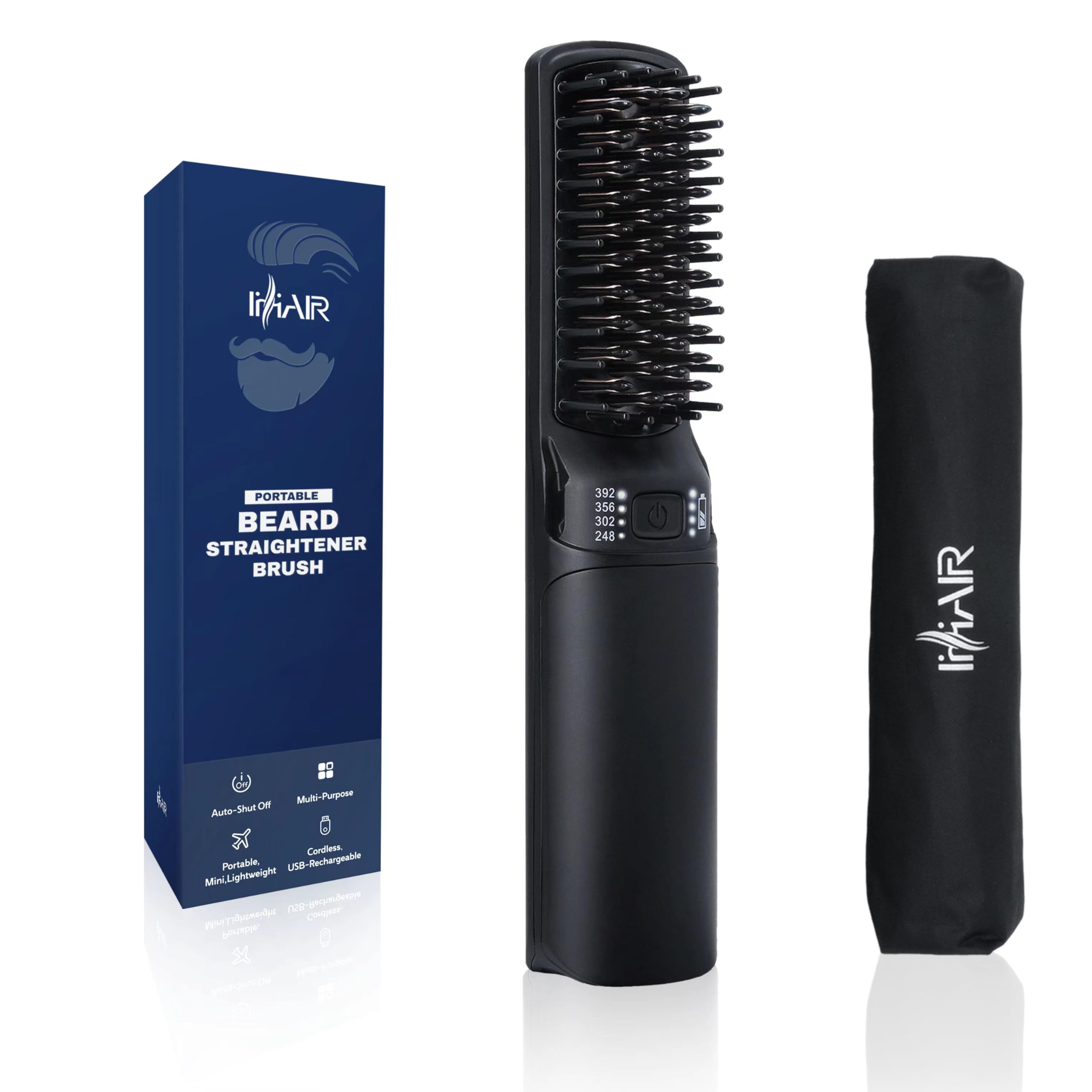 IHHAIR brosse lissante sans fil pour barbe, pratique et rapide.