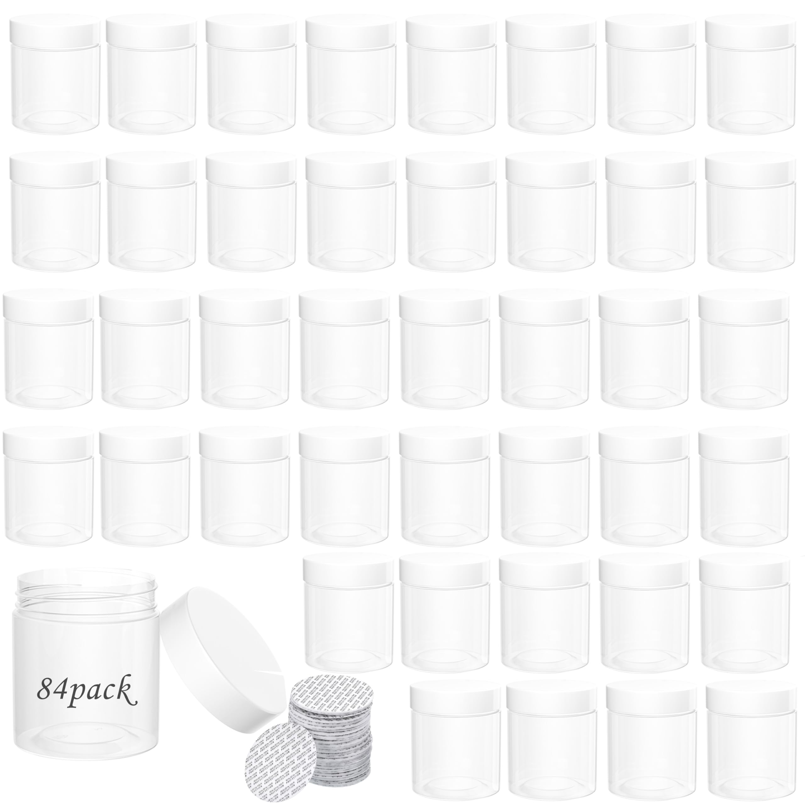 ihomecooker bocal plastique transparent 125ml avec bouchon blanc visse, idéal pour stocker aliments secs