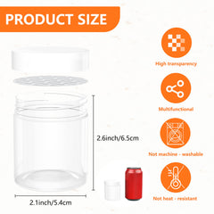 ihomecooker bocal plastique 125ml transparent avec couvercle blanc, fermeture fiable pour cosmétiques