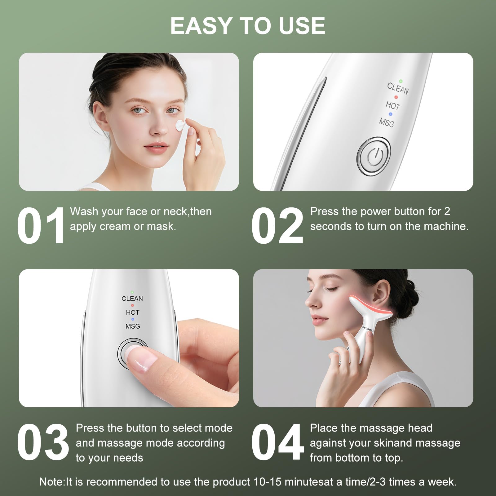 IHOWIN AM-810W, tête de massage chauffée à 40 °C pour confort.