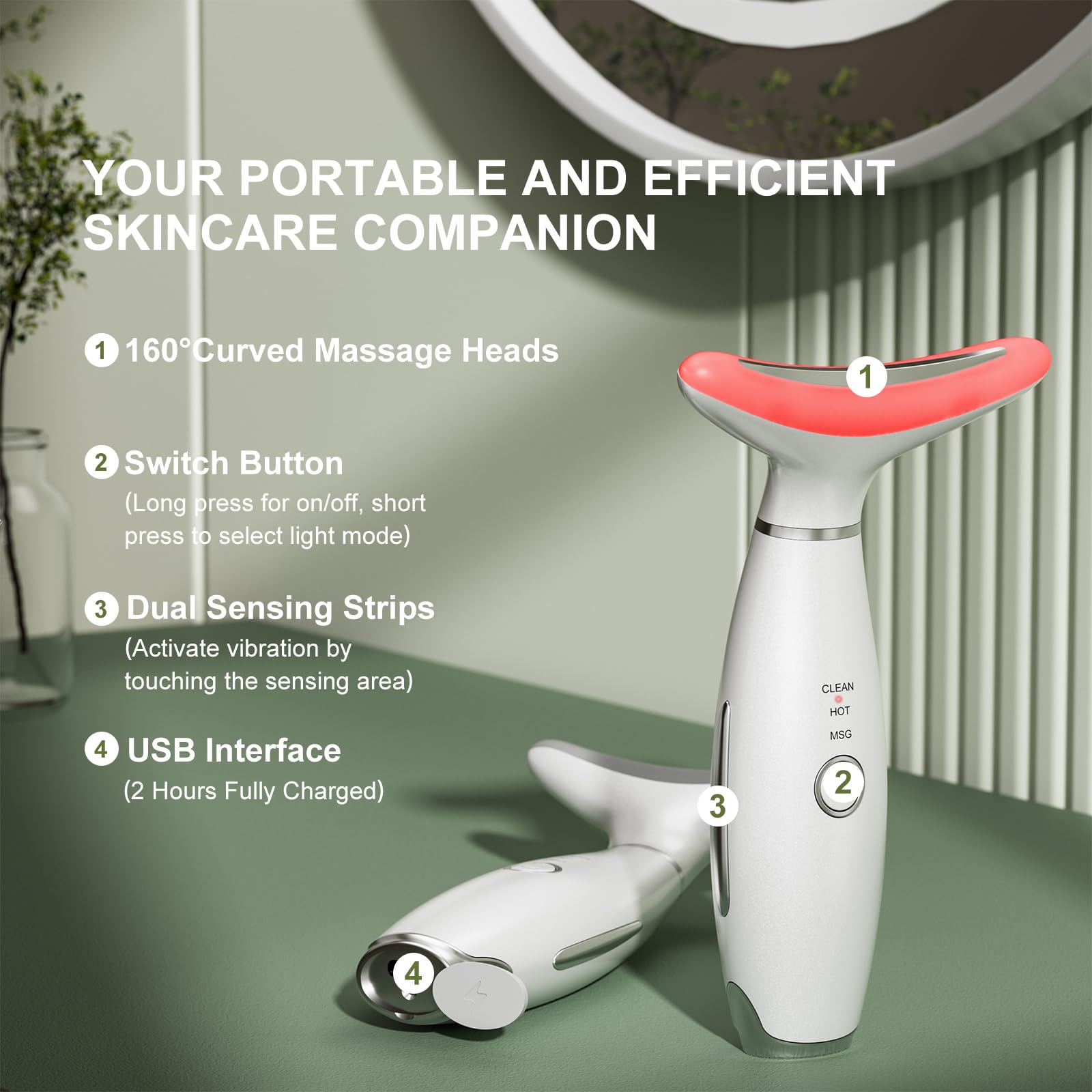 IHOWIN AM-810W, massage vibro-visage pour relaxation des traits.