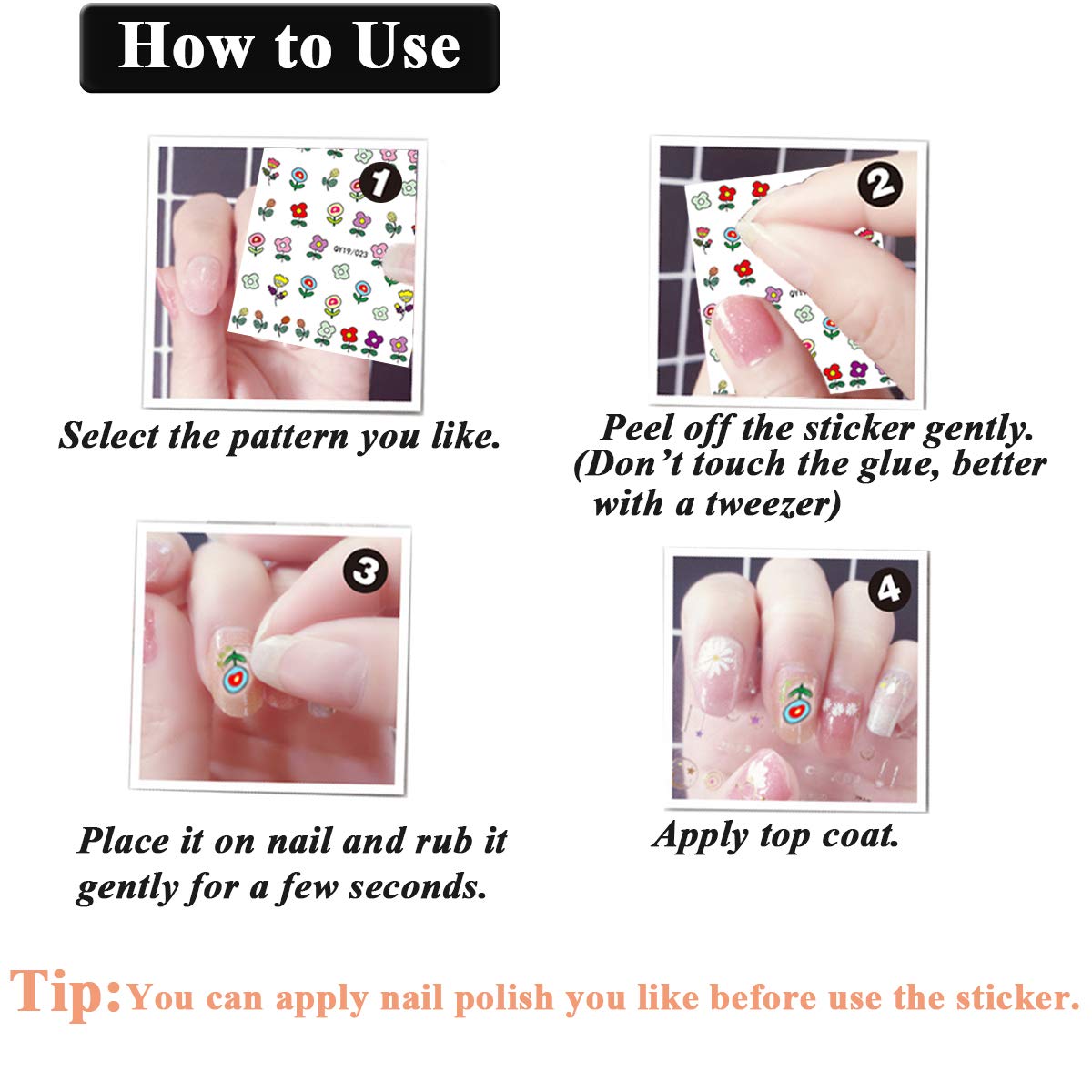IHUKEIT autocollants ongles flamme, motif audacieux pour un art des ongles unique.