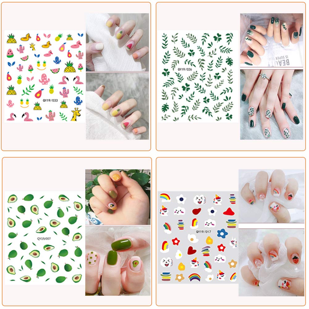 IHUKEIT autocollants ongles plantes, design discret avec fini brillant.