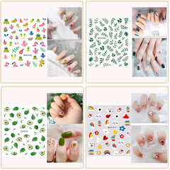 IHUKEIT autocollants ongles plantes, design discret avec fini brillant.