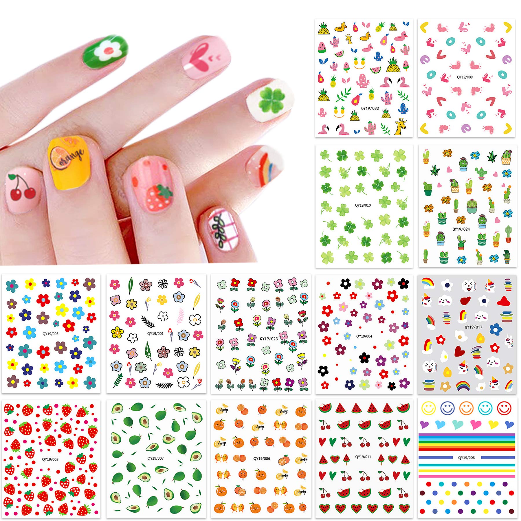 IHUKEIT autocollants ongles 3D auto-adhesifs, finition brillante et durable.