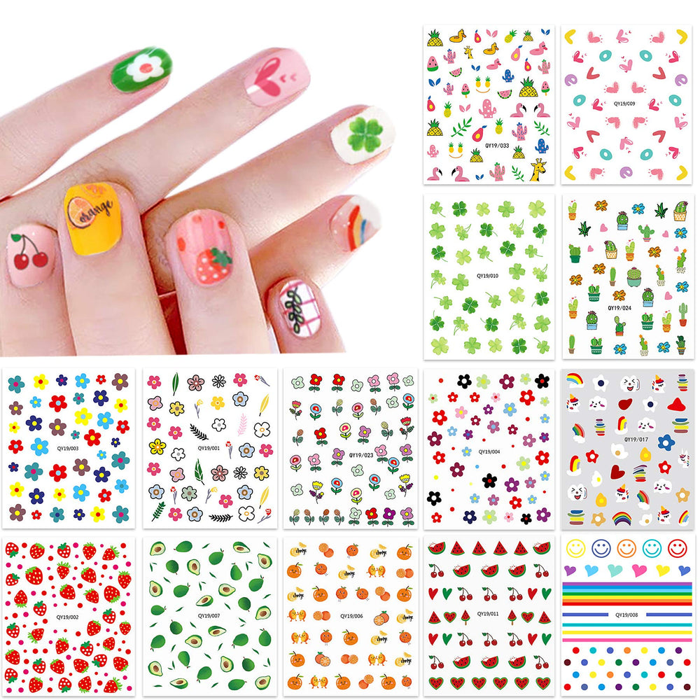 IHUKEIT autocollants ongles 3D auto-adhesifs, finition brillante et durable.