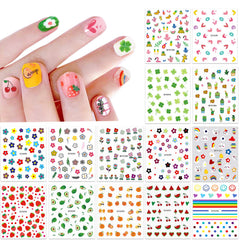 IHUKEIT autocollants ongles 3D auto-adhesifs, finition brillante et durable.