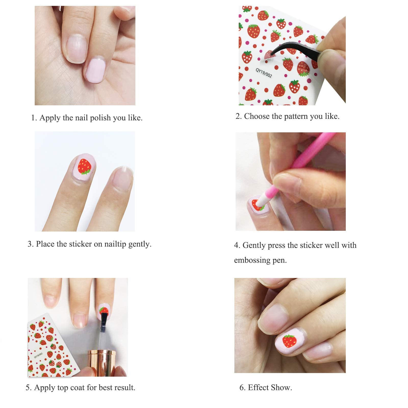 IHUKEIT autocollants ongles effets brillants faciles à poser.