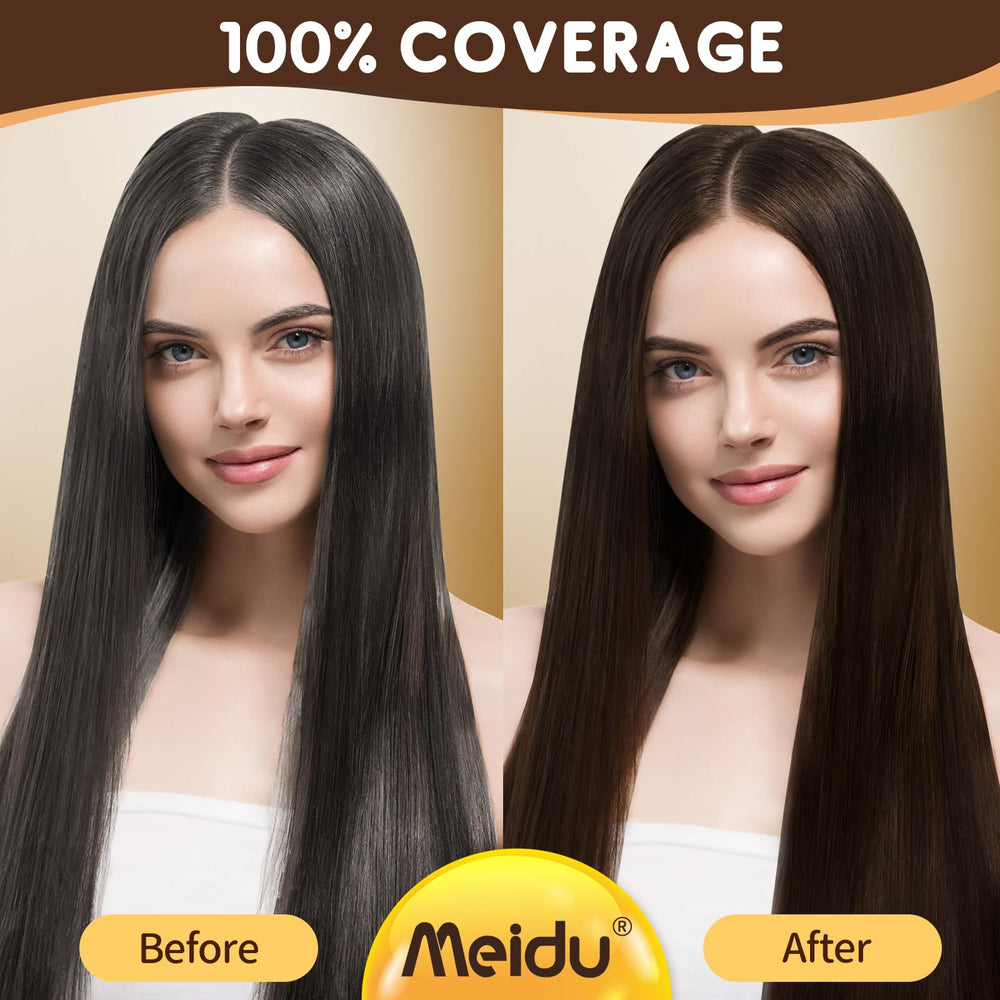 IIIMEIDU Color-result close-up shows rich dark brown shade.