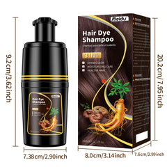 IIIMEIDU Dark Brown Hair Dye Shampoo foam-lather highlights easy application.