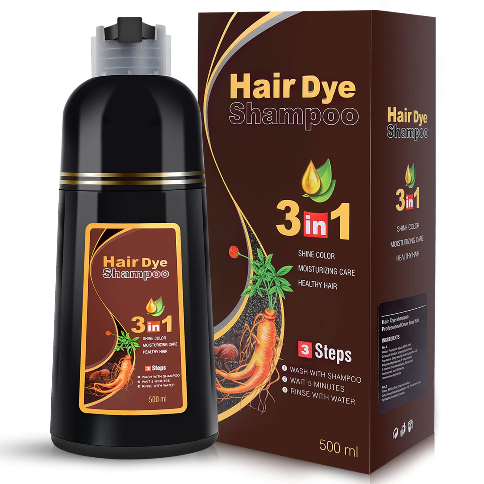 IIIMEIDU colorant-cheveux châtaigne brun : couverture naturelle des cheveux gris.
