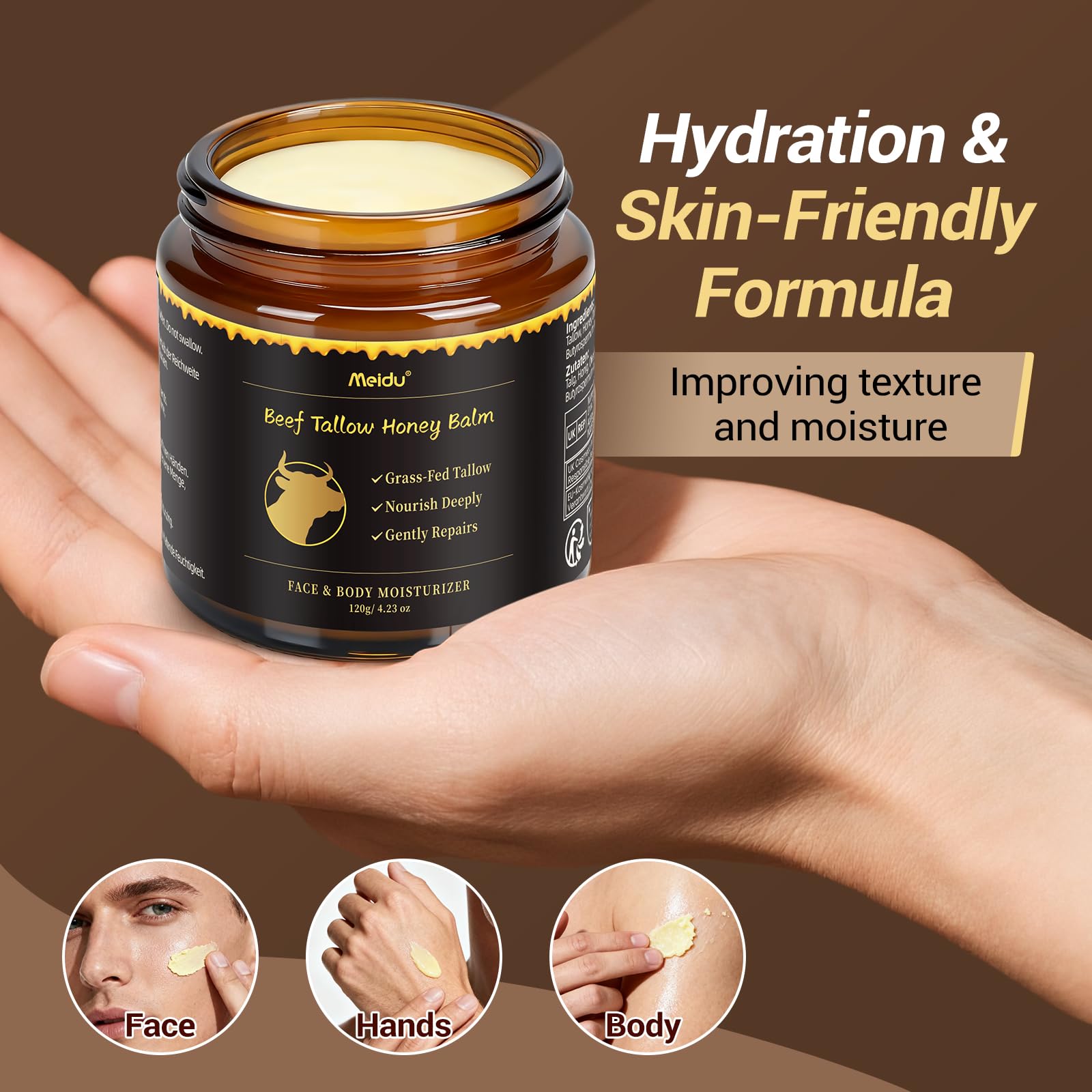 Volume 120 ml, format pratique pour maison et voyage.