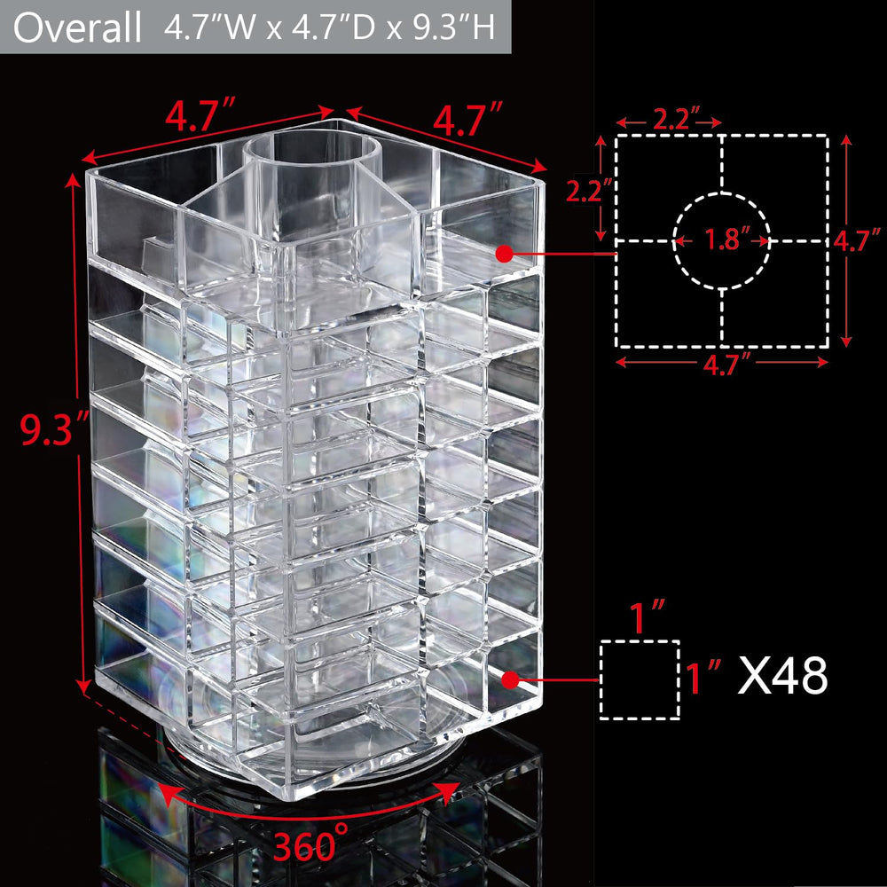 Ikee Design Colonne de rangement 53 emplacements pour rouges à lèvres, organisation efficace.