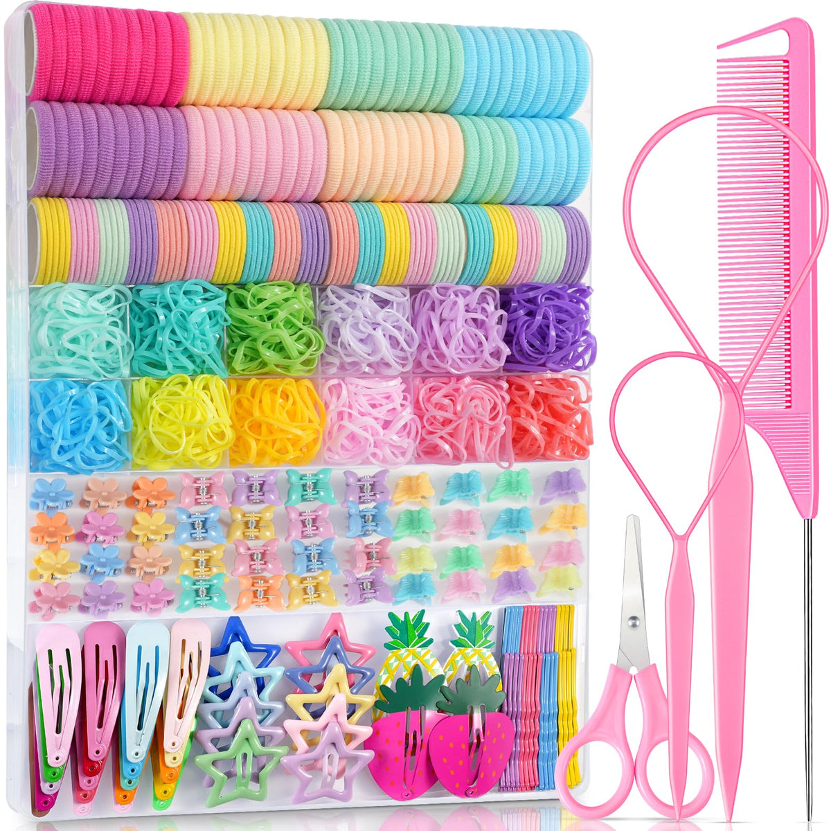 IKOCO elastiques cheveux colorés ensemble, maintien rapide sans traction