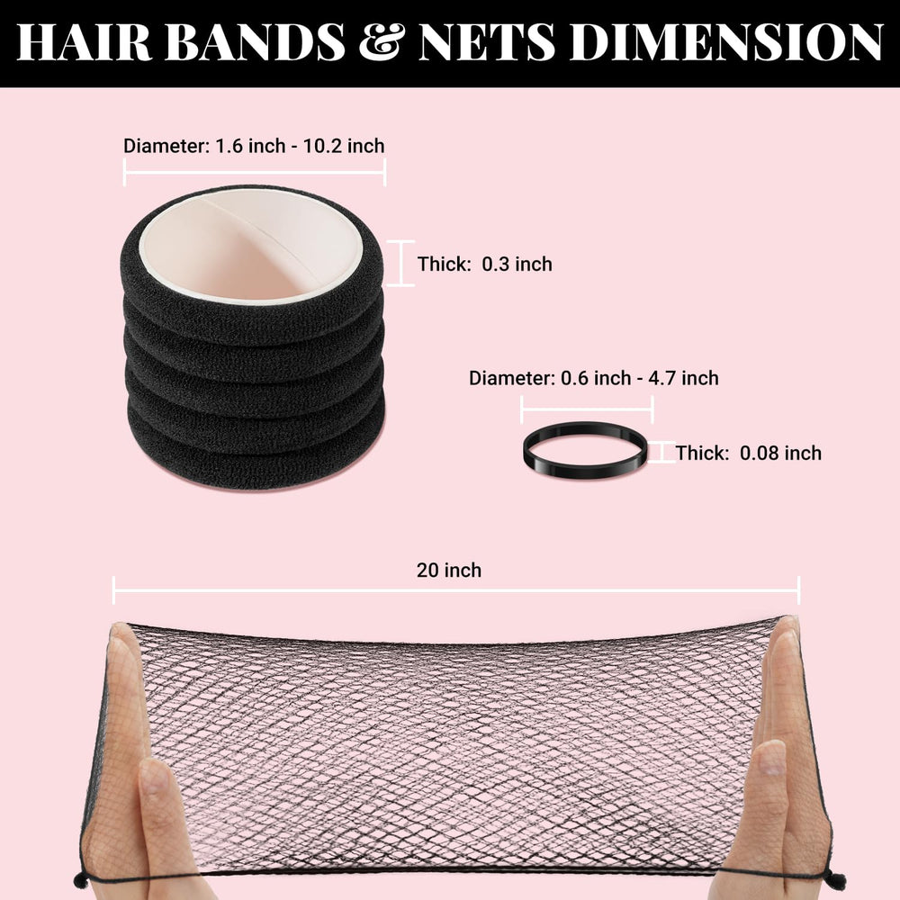 IKOCO filets à cheveux, 20 cm, fixation discrète pour chignon.