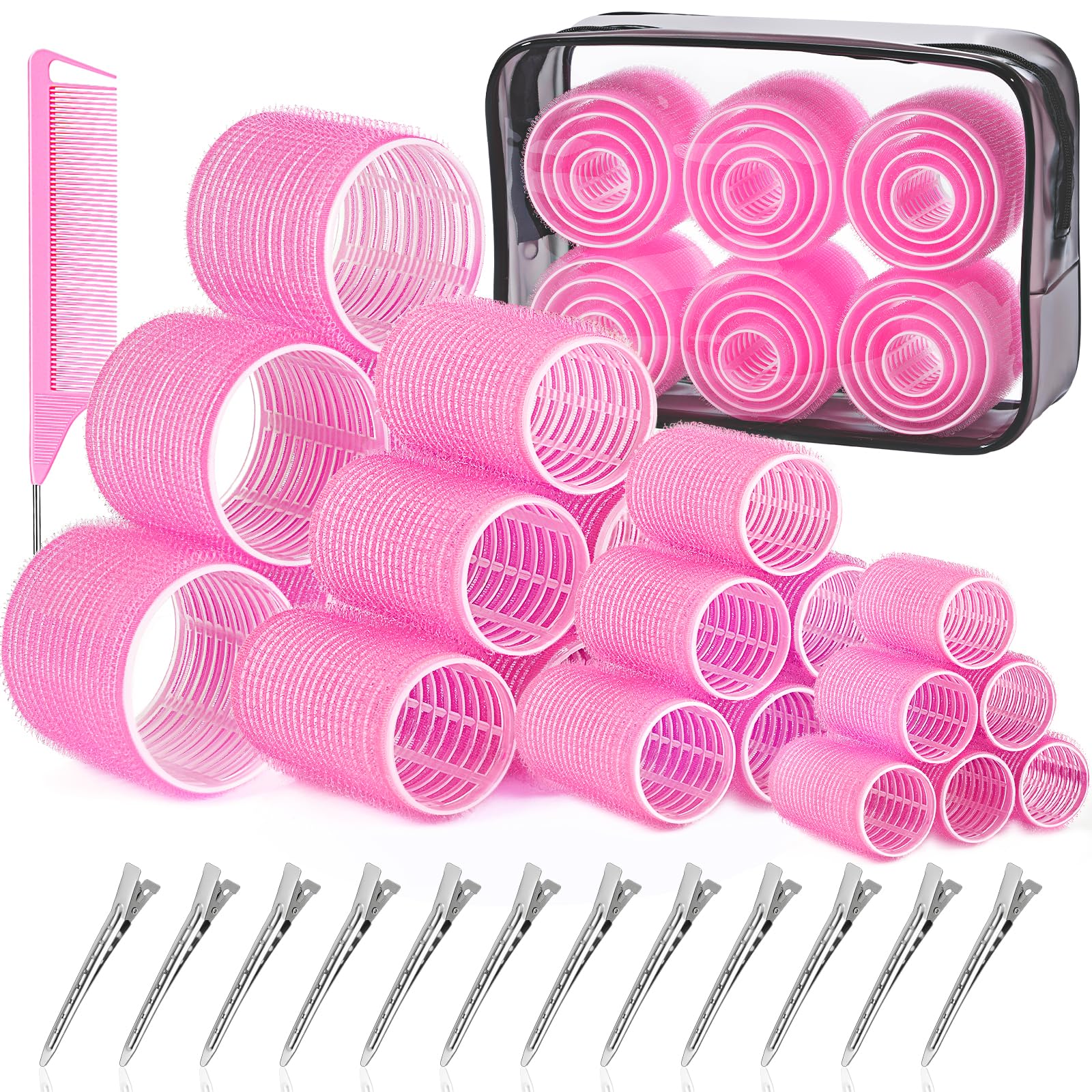 Rouleaux ikoco-rouleaux-cheveux-4-tailles pour des coiffures variées sans chaleur.