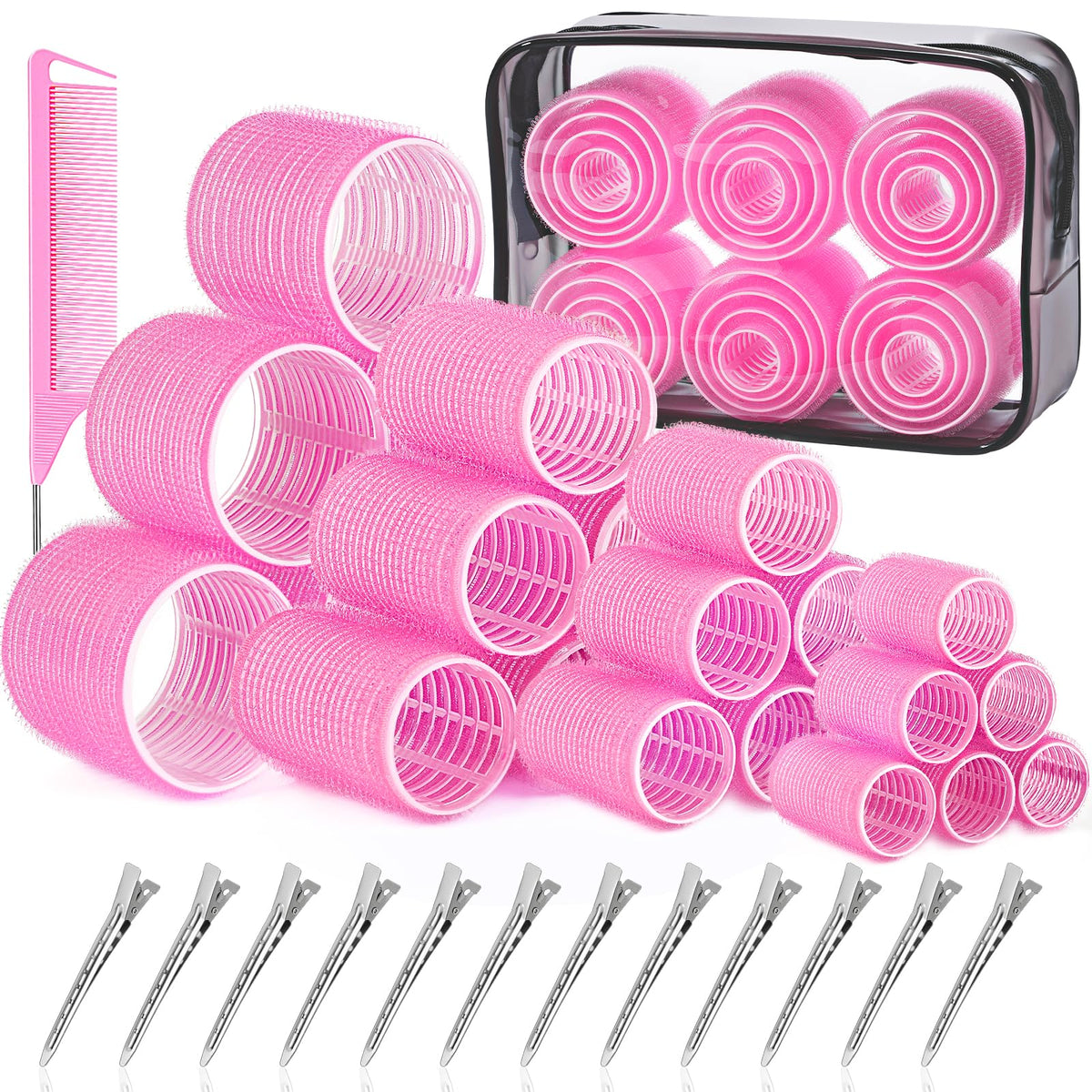 Rouleaux ikoco-rouleaux-cheveux-4-tailles pour des coiffures variées sans chaleur.