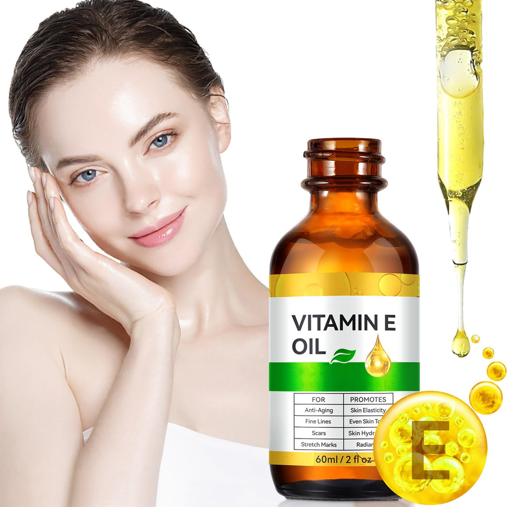 IKZEE huile vitamine-e, application facile sur visage et cheveux.