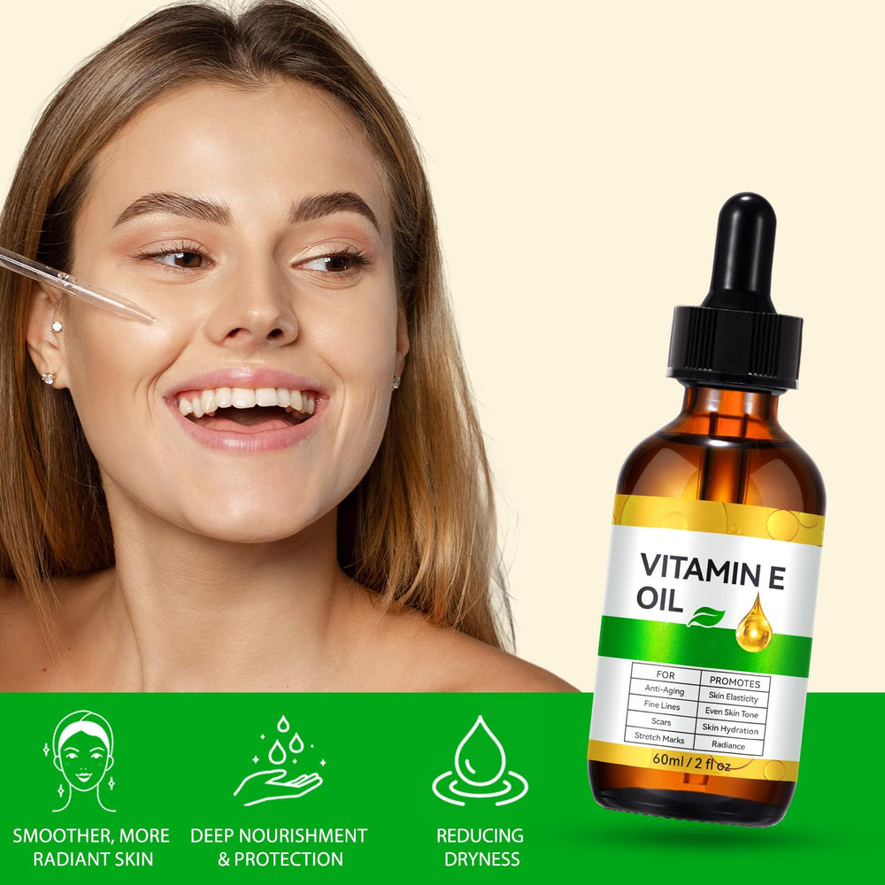 IKZEE huile vitamine-e, peau plus douce et teint lumineux après utilisation.