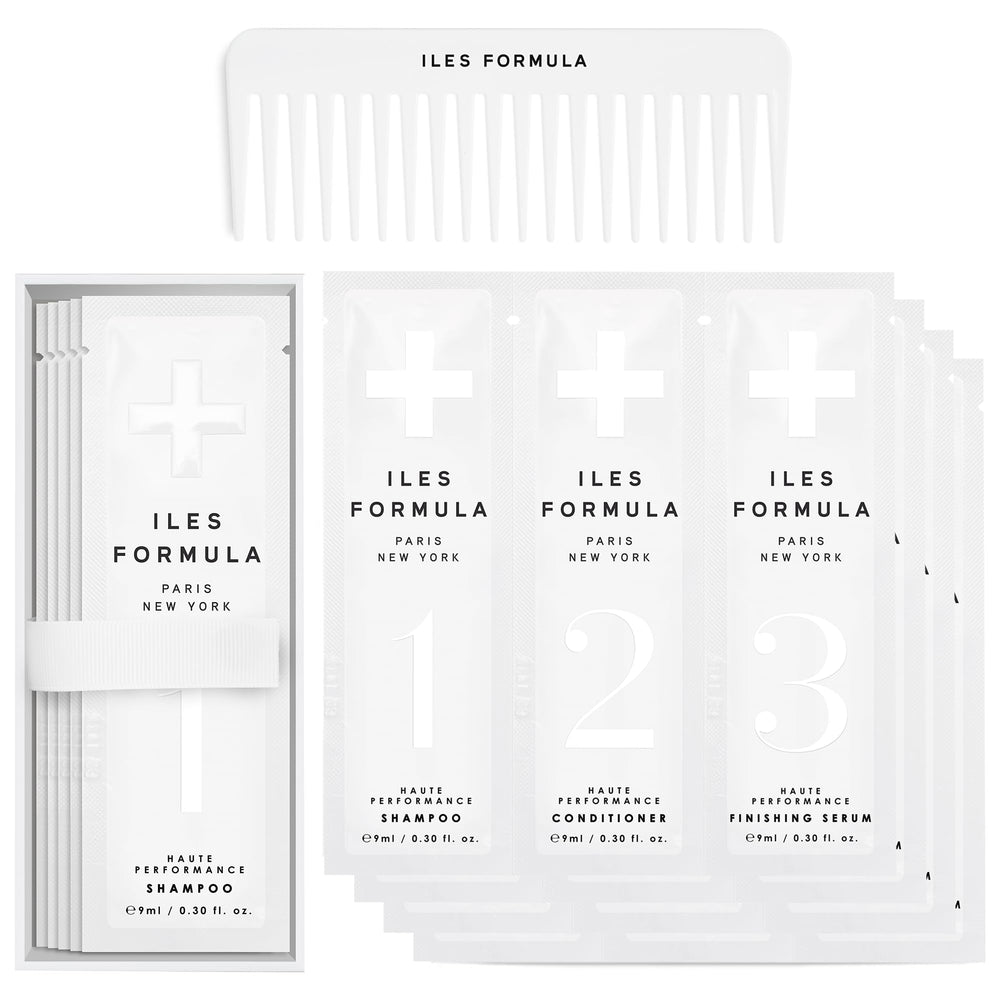 Coffret découverte ILES FORMULA avec shampoing mini, douceur et réduction de casse.