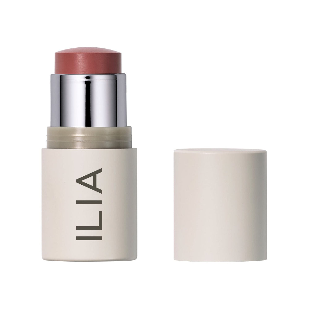 ILIA Multi-Stick Lady Bird, swatch rosé neutre pour fini naturel sur peau.