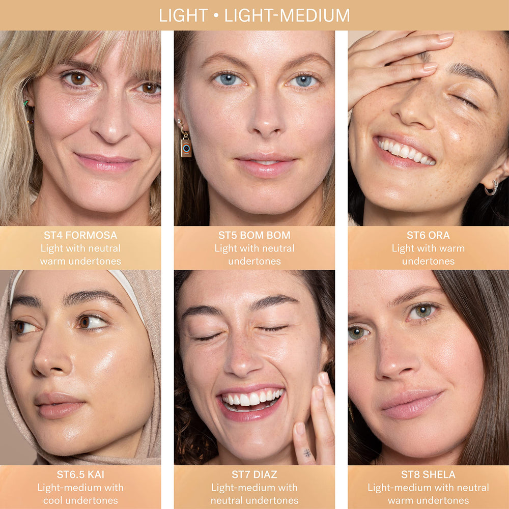 Swatches teinte naturelle montrant l'harmonie du teint.
