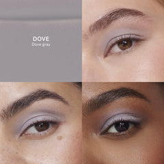 ILIA Matte Liquid Powder Eye Tint, teinte Dove gris, fini mat naturel.