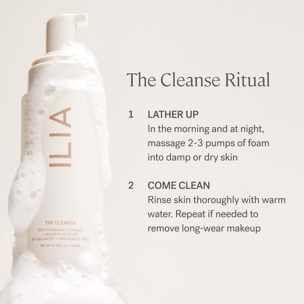 ILIA The Cleanse - origine végétale: douceur pour les yeux et maquillage résistant à l'eau.