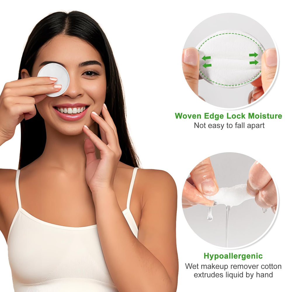 Illidi disques coton visage polyvalents pour démaquillage et soin de la peau