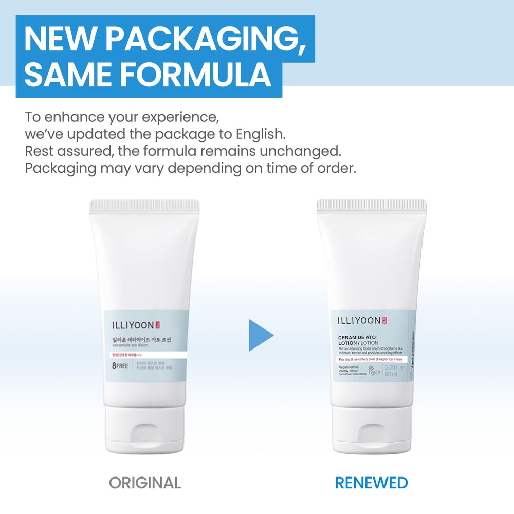 Complexe ceramide Illiyoon Ato Lotion renforçant la barrière cutanée.