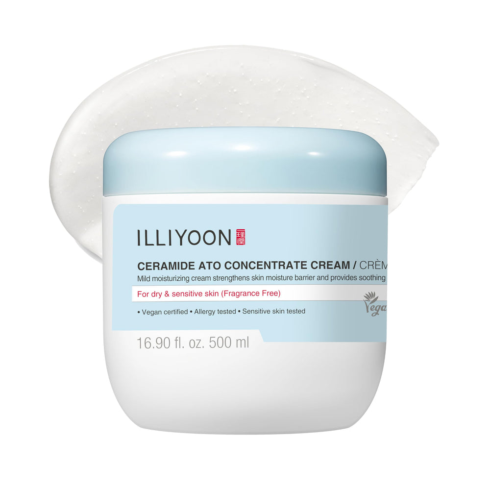 Crème Illiyoon Céramide Ato Concentrée — Bouteille pratique pour hydratation durable.