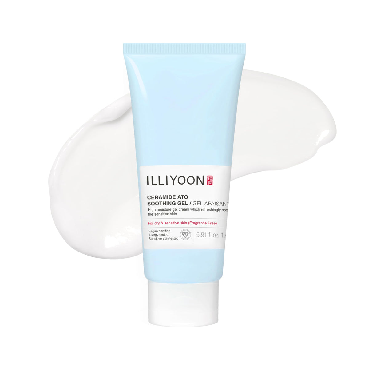 Illiyoon Ceramide Ato Gel, bouteille prête à l’hydratation quotidienne vegan.