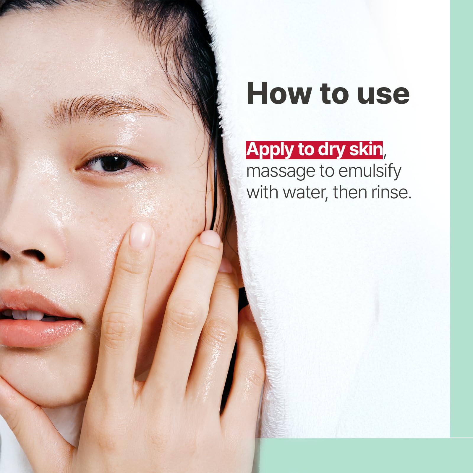 Illiyoon Gentle Deep Cleansing Oil massaged on dry skin for a gentle cleanse.