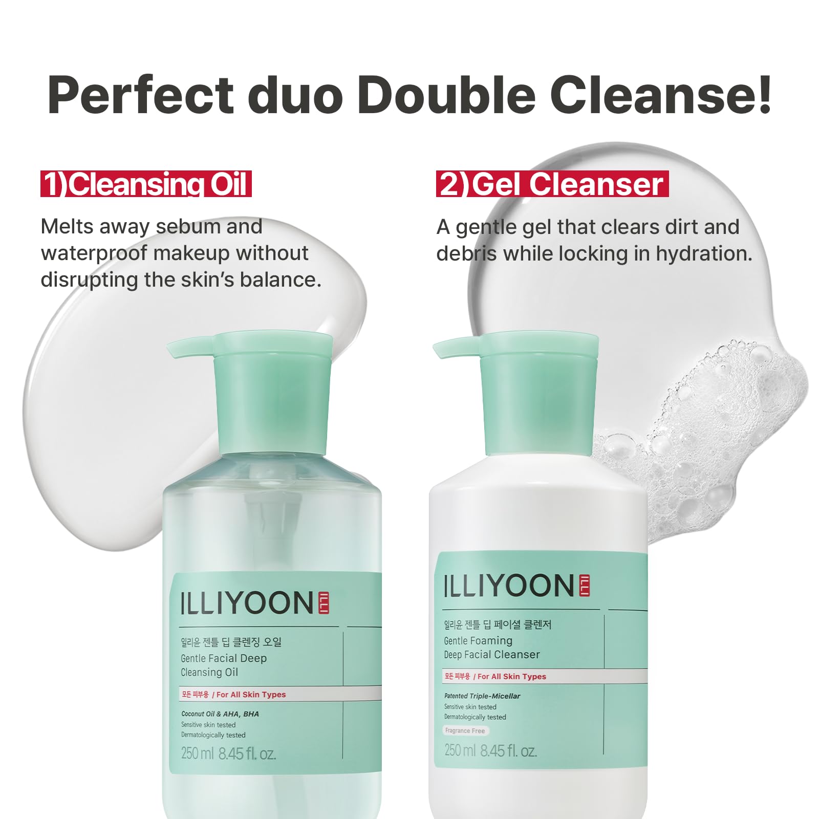Illiyoon sensitive skin testing label indicates safety and compatibility.