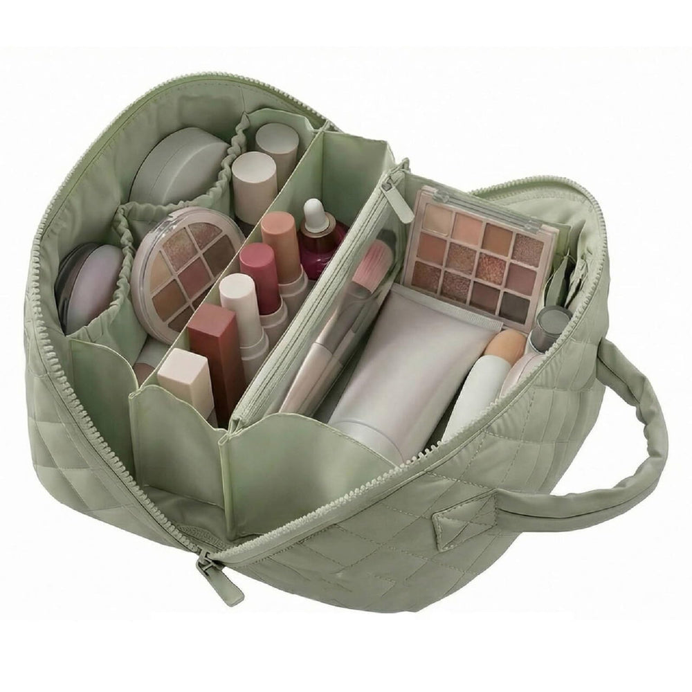Illuminate sac-maquillage: plan plat pour accéder rapidement à tous vos produits.