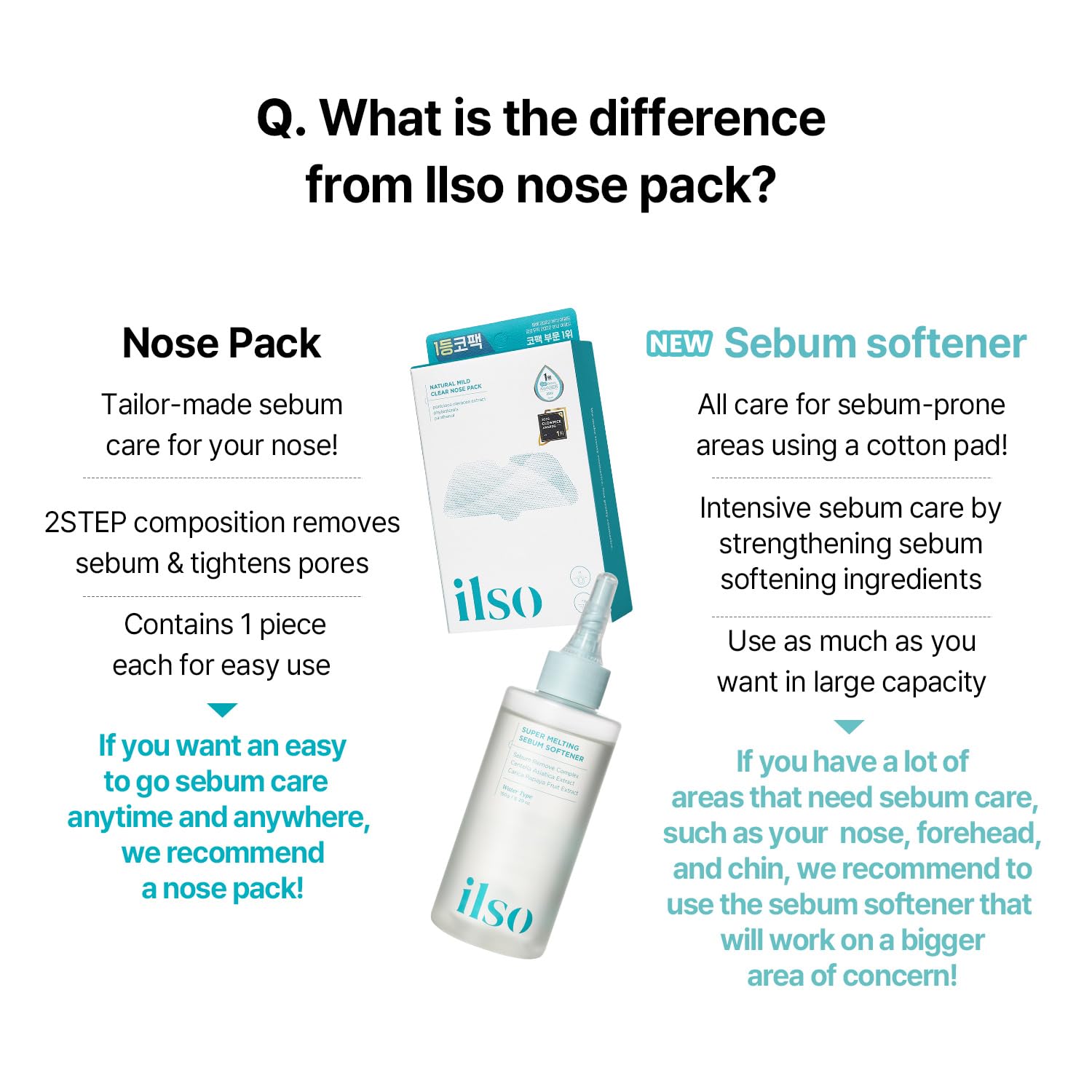 ilso pack étape 2 nez, feuilles coton pur pour hydratation