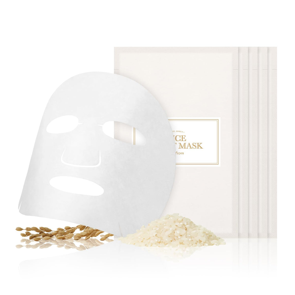 I'm from Masque-feuille-riz 5 pack – emballage pratique, hydratation rapide.
