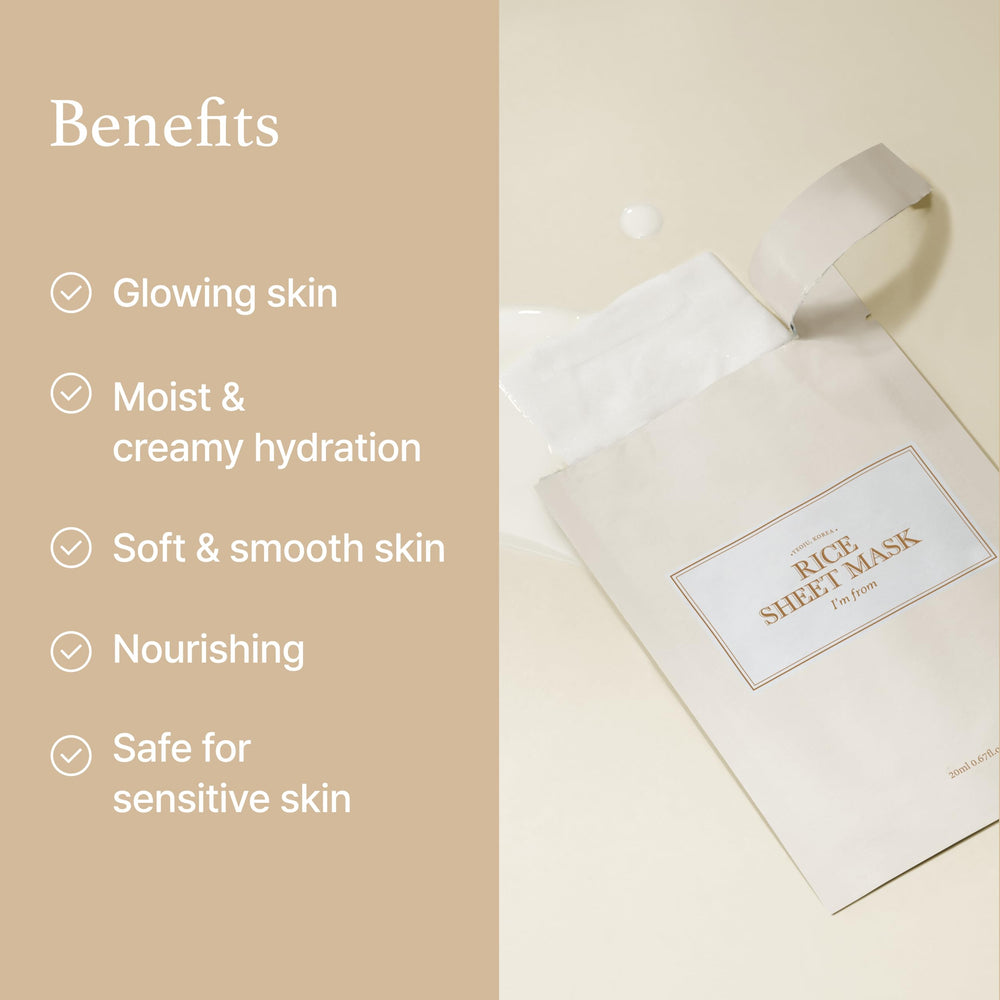 I'm from Masque-feuille-riz – Niacinamide et Adenosine pour teint plus uniforme.