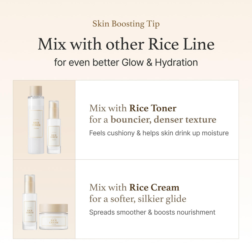 I'm from Rice Serum – hydratation profonde qui nourrit et assouplit la peau.