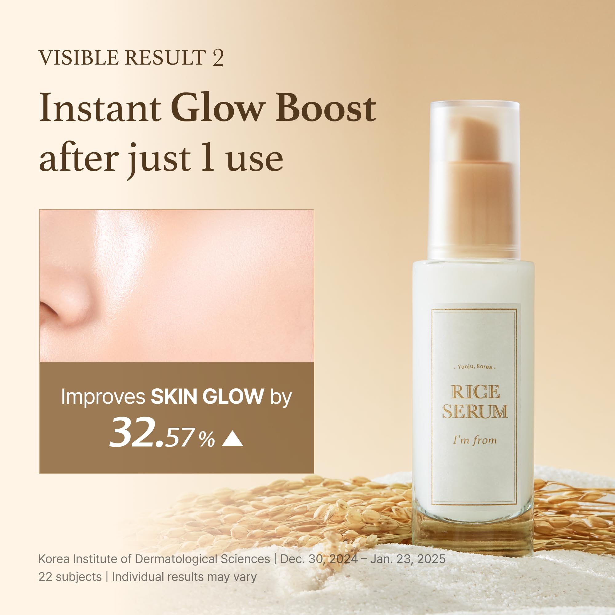 I'm from Rice Serum – ingrédients sûrs et non-OGM pour une routine douce.