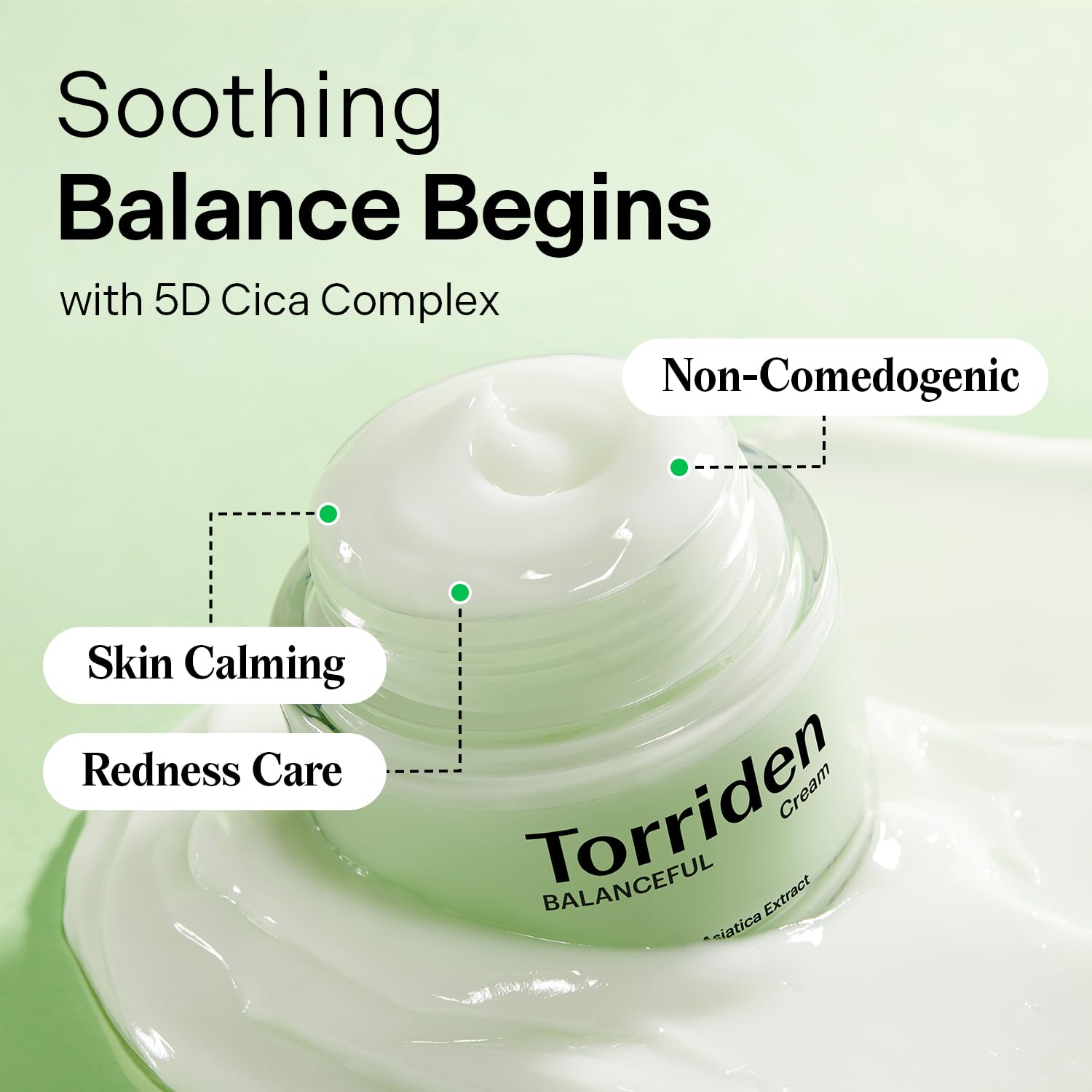 Torriden BALANCEFUL Cream 80 ml – Crème apaisante et hydratante pour peau grasse et sensible | 5D CICA, Acide Hyaluronique Hydrolysé, Panthenol