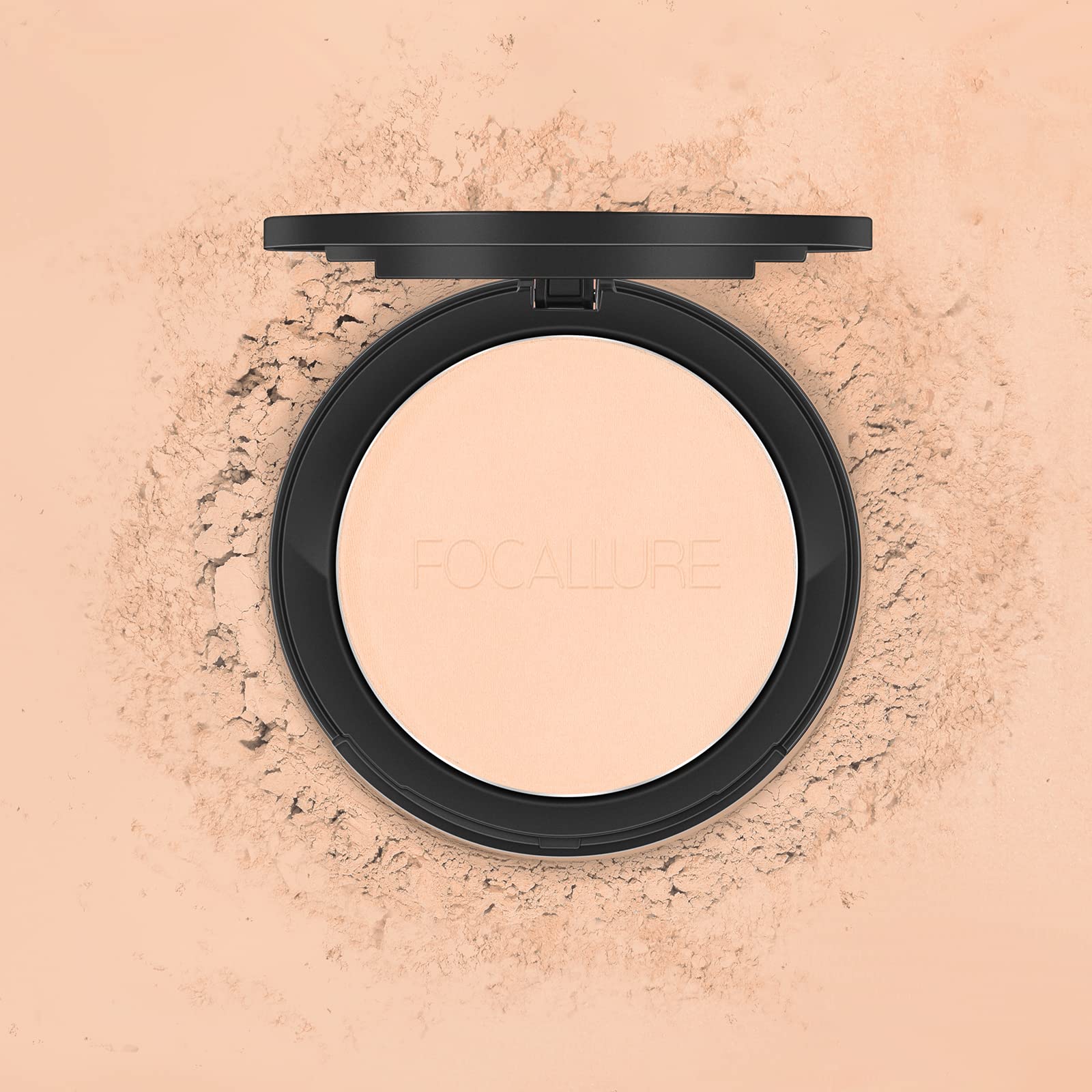 FOCALLURE Poudre Pressée Impeccable – contrôle brillance, teint lisse, fini mat durable (Ivoire)