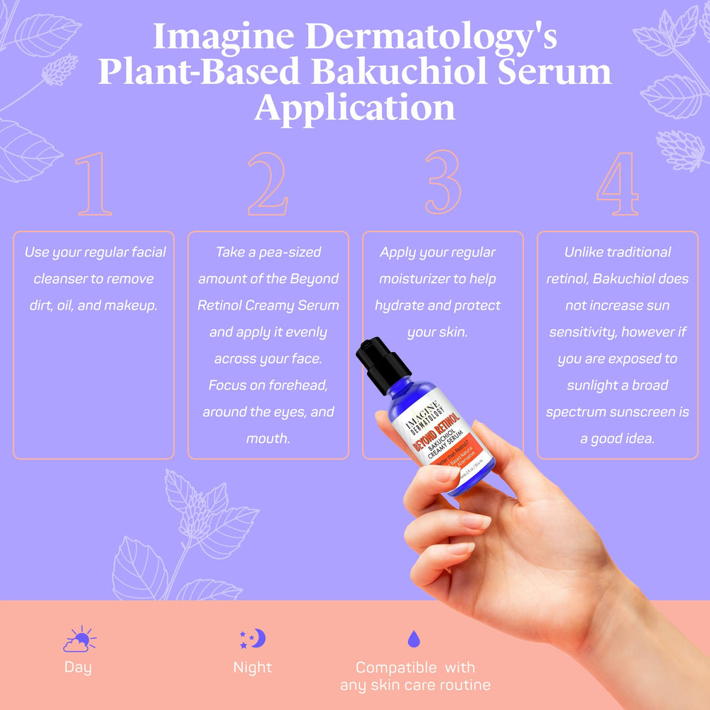 Imagine Dermatology Bakuchiol propriétés anti-âge naturelles sans parfum agressif.
