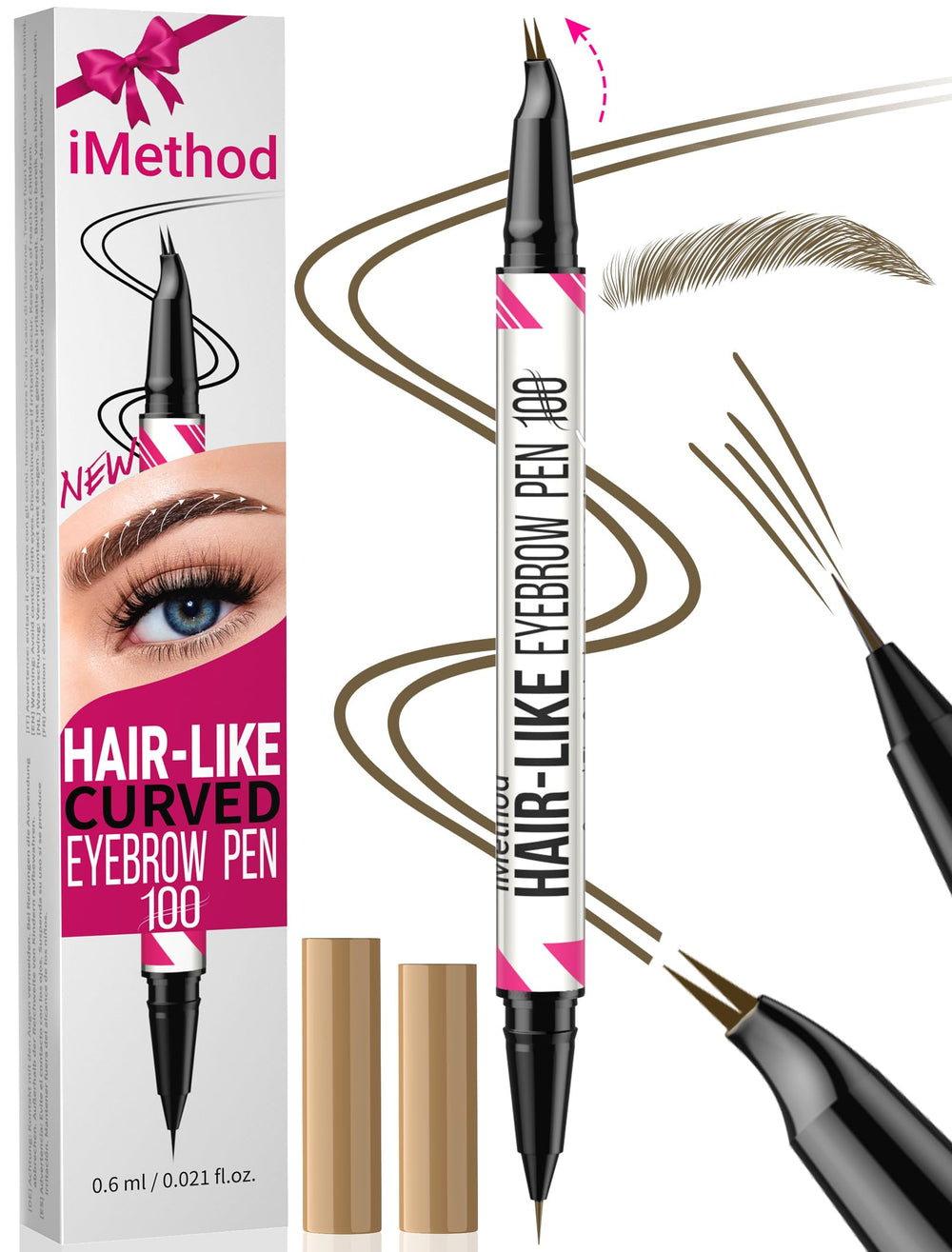 iMethod crayon sourcils courbe : précision naturelle pour des poils fins et réalistes.