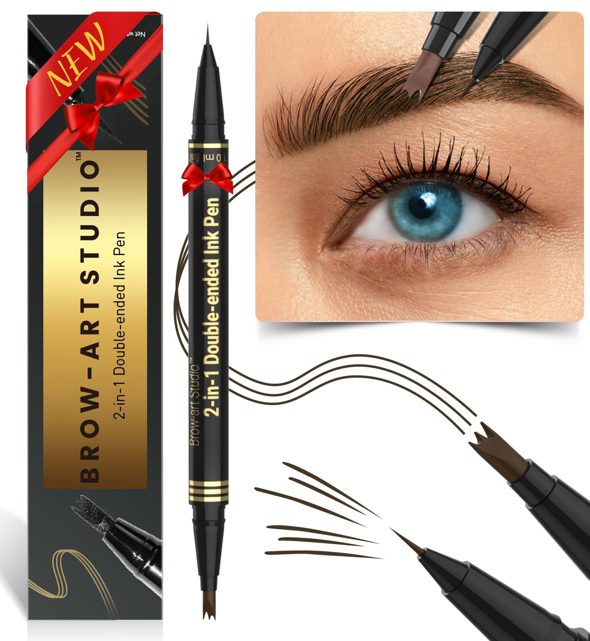 iMethod crayon sourcils duo: pointe et pinceau pour traits réalistes