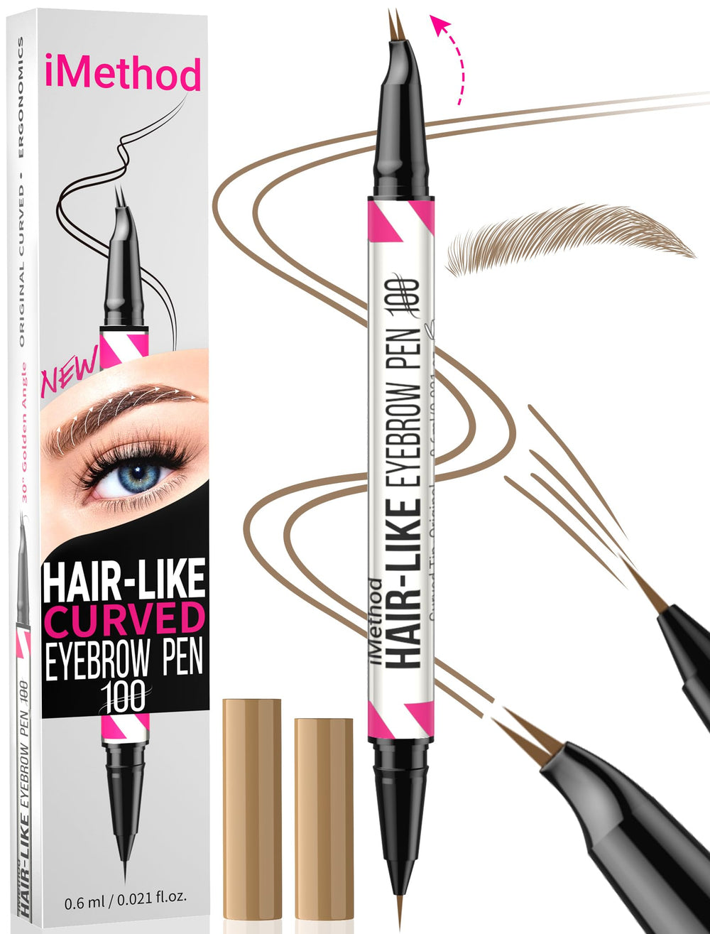 iMethod crayon sourcils avec embout courbé pour des traits réalistes.